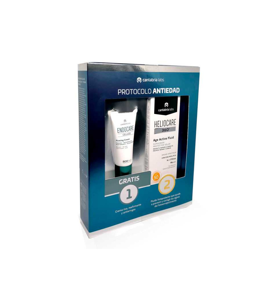 Heliocare 360 Pack Age Active Fluid Spf+50 50Ml + Endocare Cellage