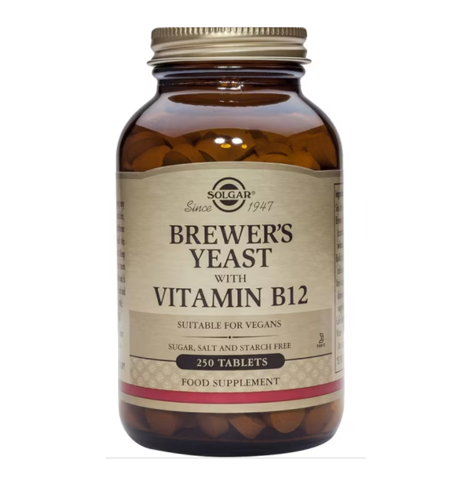 SOLGAR LEVADURA DE CERVEZA 500MG CON VIT B12 250CMP