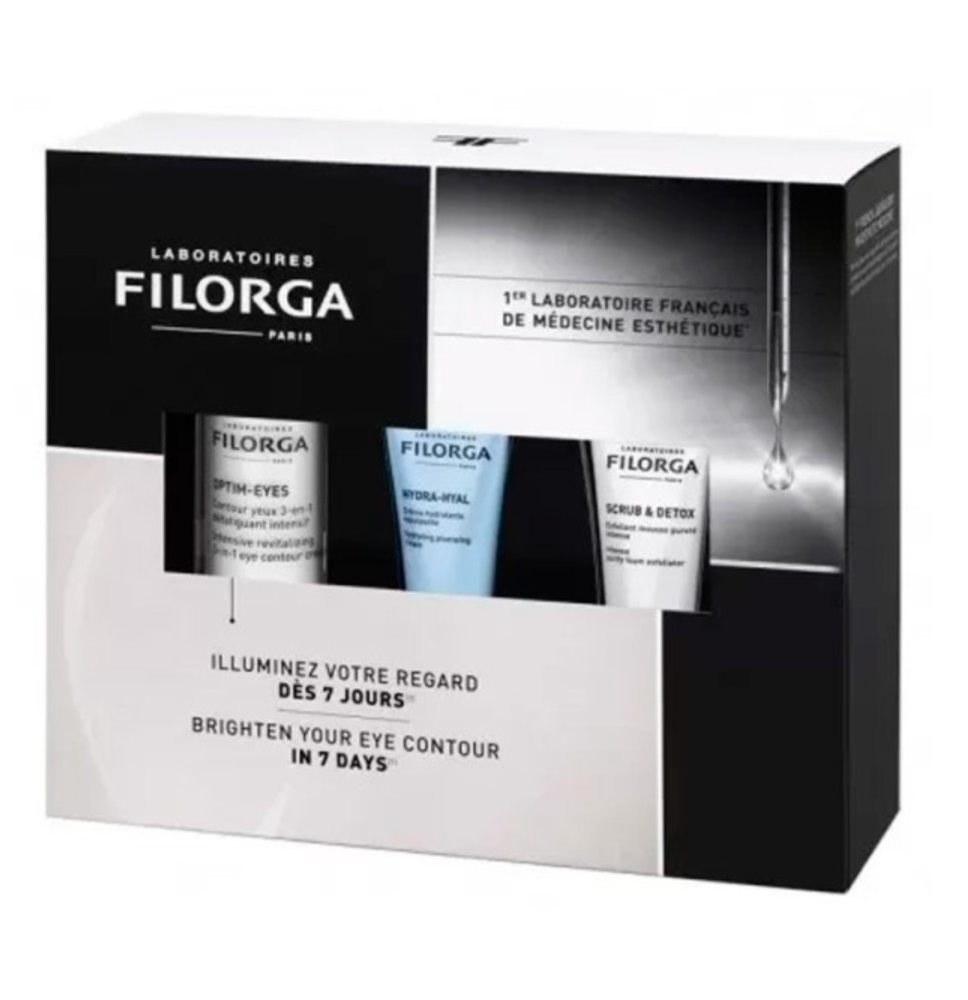 Cofre Filorga Brightening - Optim Eyes + Hydra Hyal + Scrub & Detox