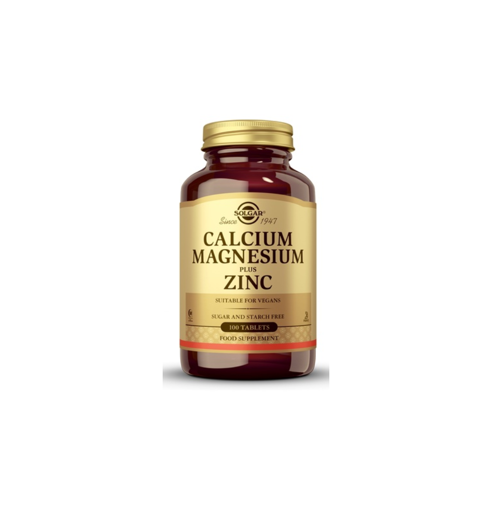SOLGAR CALCIUM MAGNESIUM ZINC 100 TABS