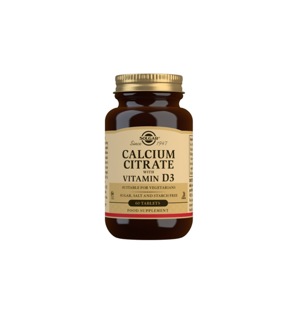 SOLGAR CALCIUM CITRATE VITAMINA D3 60 TABS