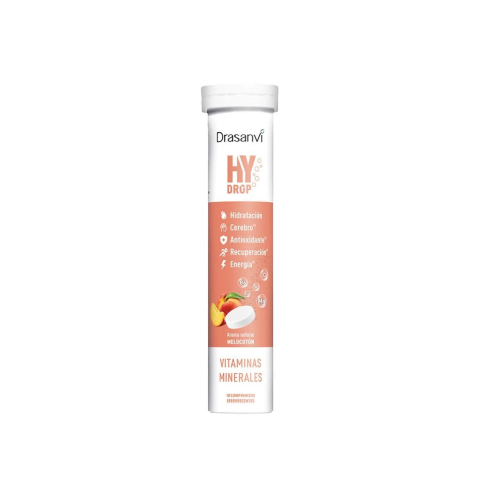 DRASANVI HY DROP ELECTROLITOS VITAMINAS Y MINERALES SABOR MELOCOTON 18CMP EFERFESCENTES