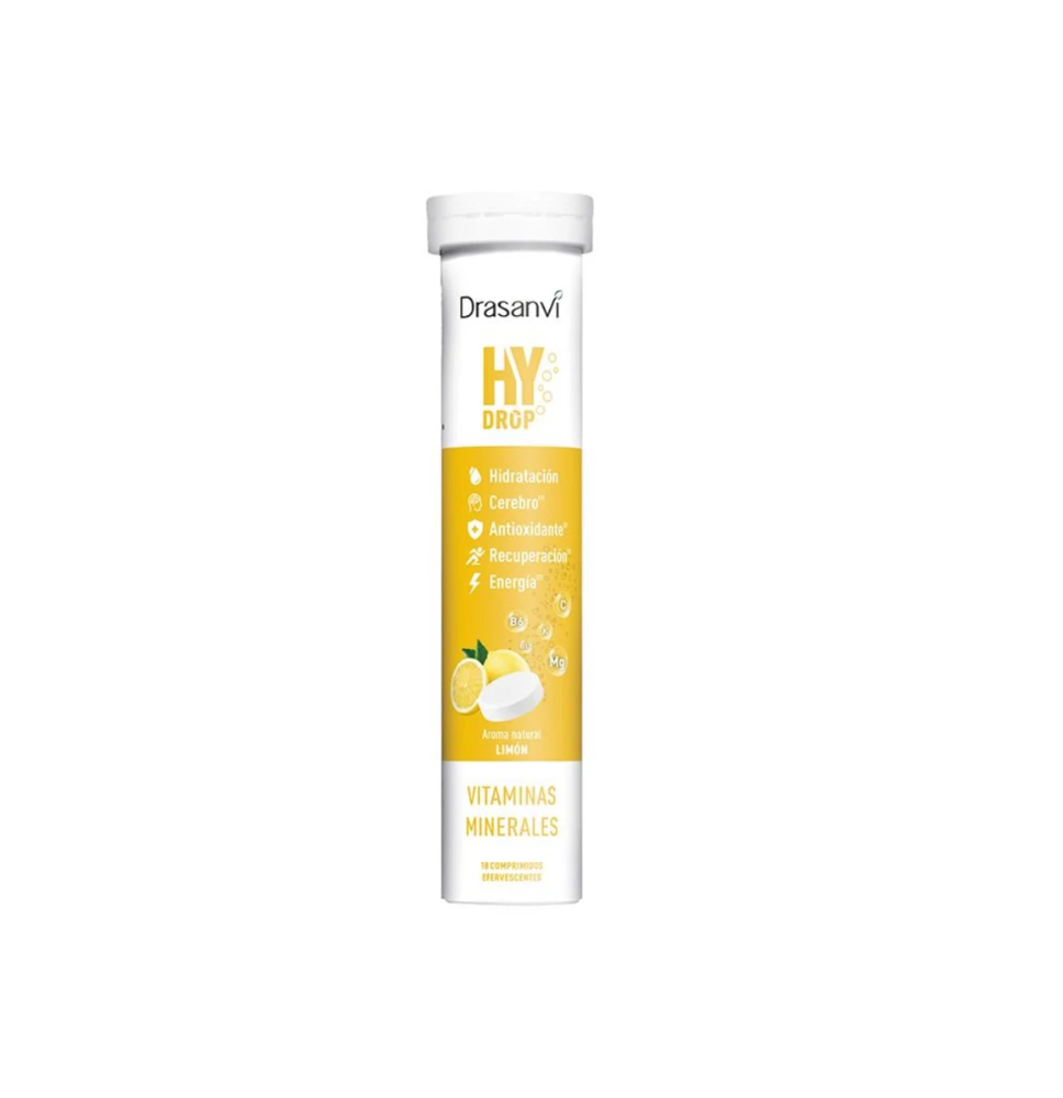 DRASANVI HY DROP ELECTROLITOS VITAMINAS Y MINERALES SABOR LIMON 18CMP EFERFESCENTES