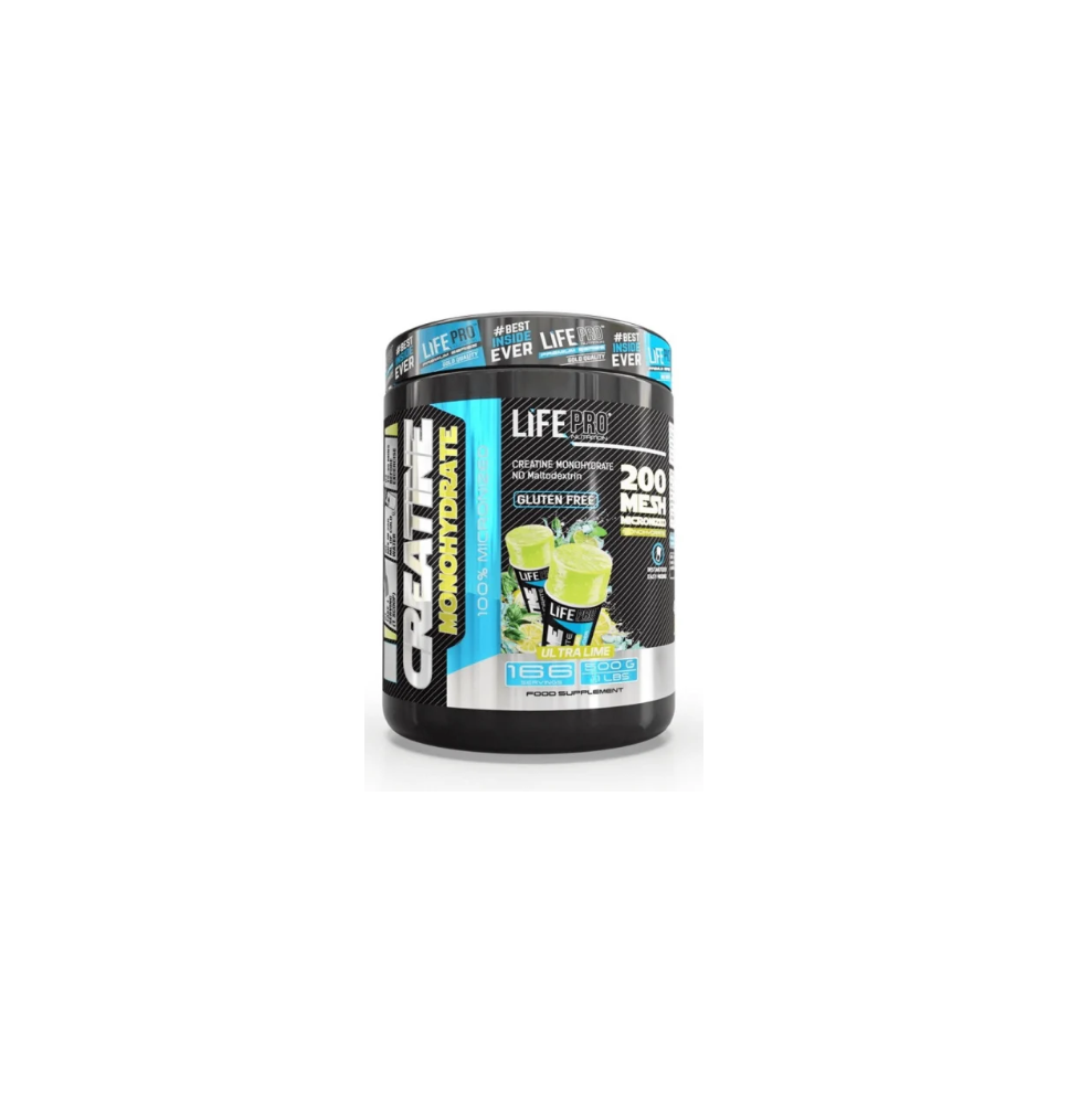 LIFE PRO CREATINE MONOHYDRATE 200MESH SABOR ULTRA LIME 500GR