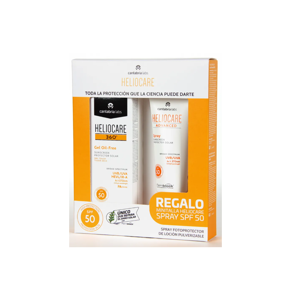 Heliocare 360 Pack Gel Oil Free Spf+50 + Advanced Spray