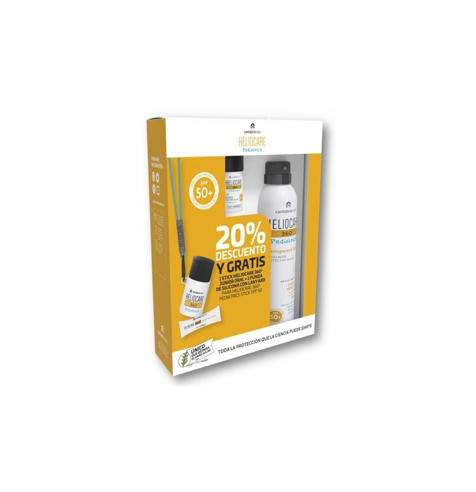 Heliocare 360 Pack Pediatrics Transparent Spray Spf+50 200Ml + Pediatricks Stick